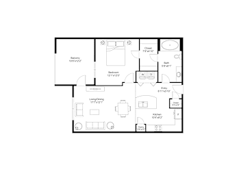 1 bed, 1 bath, 689 sqft, $1,660