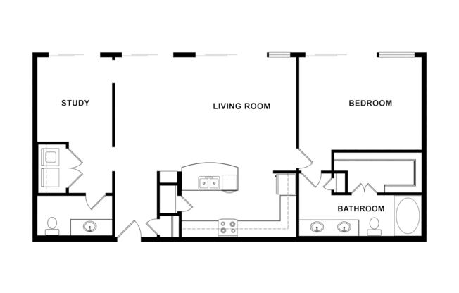 1 bed, 1.5 baths, 973 sqft, $1,714