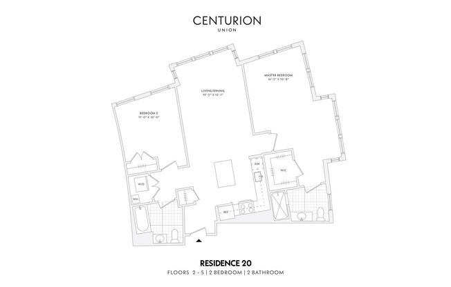 2 beds, 2 baths, 1,008 sqft, $3,195, Unit Residence 220