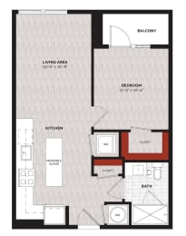 1 bed, 1 bath, 633 sqft, $2,429