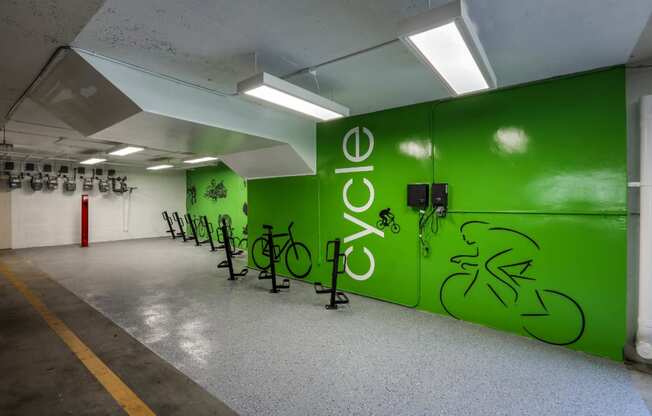 Bike Storage at The Plaza Apartments, California, 90024