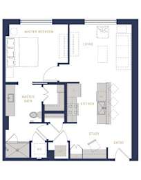 1 bed, 1 bath, 726 sqft, $1,659