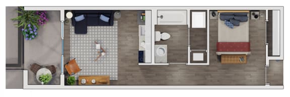 Studio, 1 bath, 577 sqft, $1,321