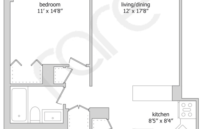 1 bed, 1 bath, $3,700, Unit 23C