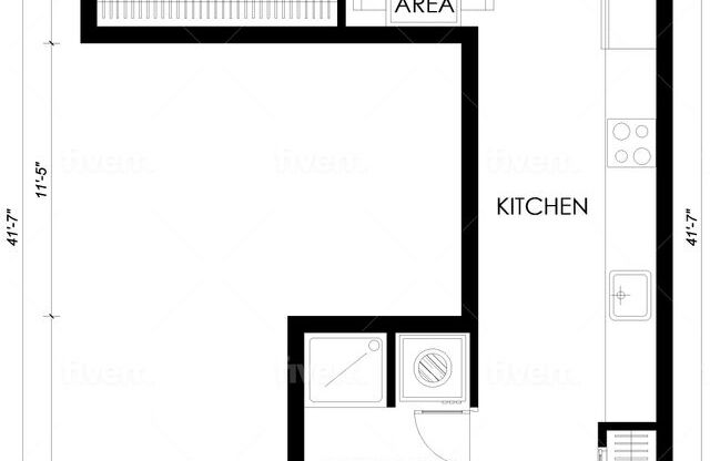 1 bed, 1 bath, 412 sqft, $2,195, Unit 109