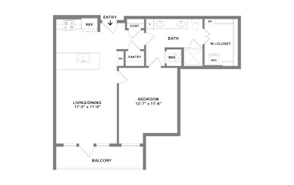 1 bed, 1 bath, 700 sqft, $1,661