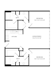 2 beds, 2 baths, 1,051 sqft, $1,565