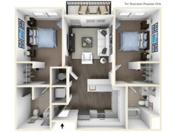 2 beds, 2 baths, 867 sqft, $1,762