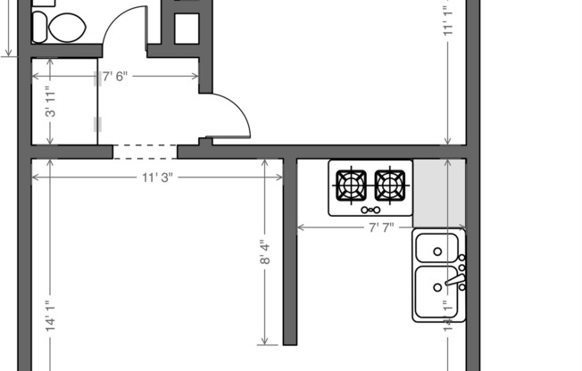 1 bed, 1 bath, $1,695, Unit 12410-7