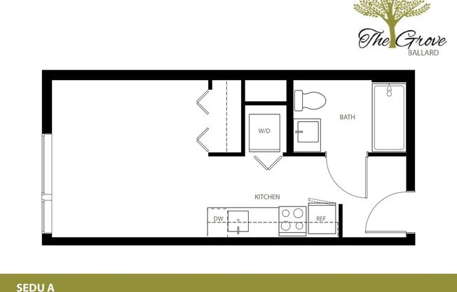 Studio, 1 bath, 288 sqft, $1,395, Unit 416