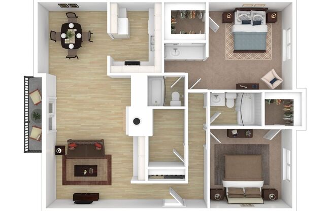 2 beds, 2 baths, 1,280 sqft, $1,200