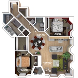 2 beds, 2 baths, 1,264 sqft, $2,385