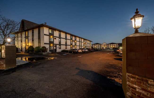 Kent Apartments Exterior at night