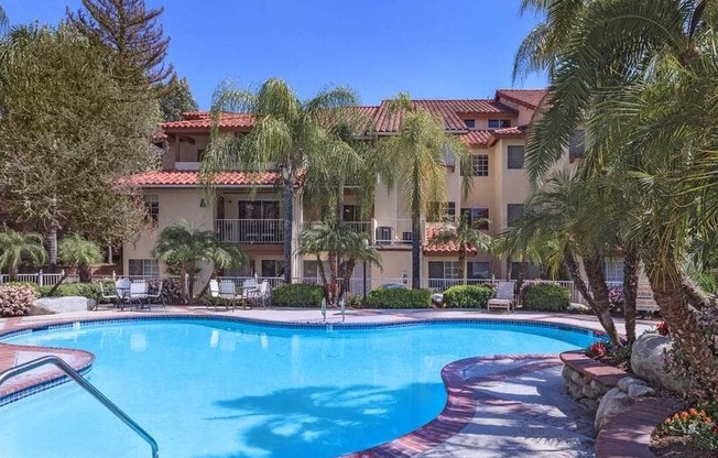 Swimming pool side with sun deck at Loma Linda Springs, Loma Linda