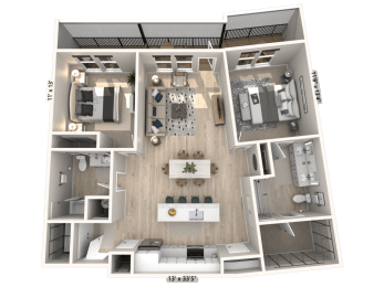 2 beds, 2 baths, 1,128 sqft, $2,244