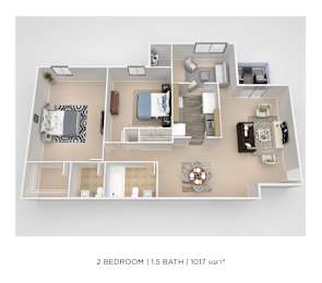 2 beds, 1.5 baths, 1,017 sqft, $1,925
