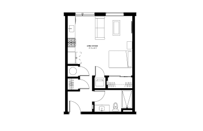 Studio, 1 bath, 490 sqft, $1,395