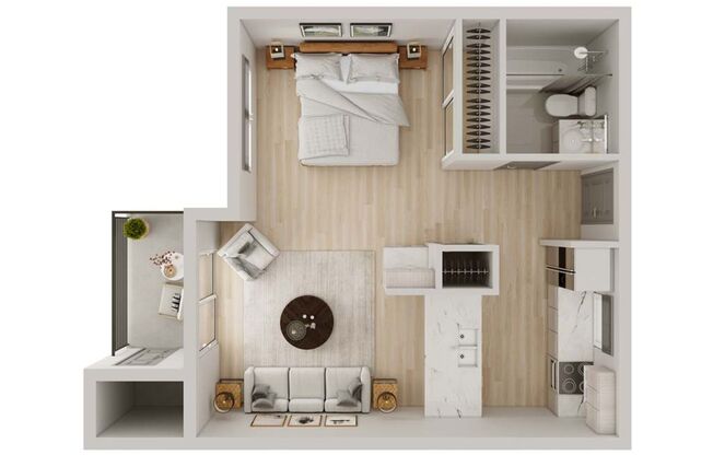 Studio, 1 bath, 474 sqft, $1,375, Unit 164