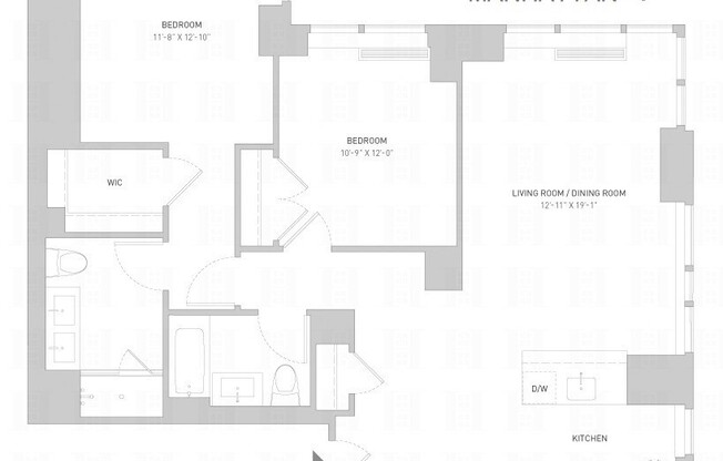 2 beds, 2 baths, 1,170 sqft, $7,500, Unit 38H