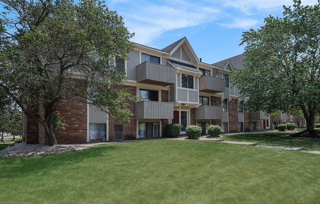 Exterior apartment building at West Wind Apartments, Fort Wayne