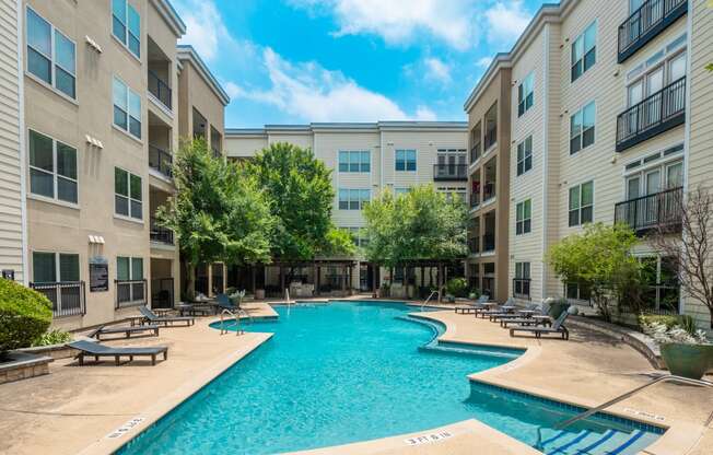 our apartments have a large swimming pool in front of our building