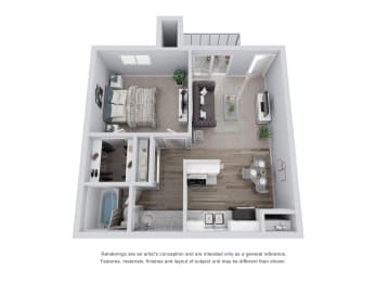 1 bed, 1 bath, 567 sqft, $1,023