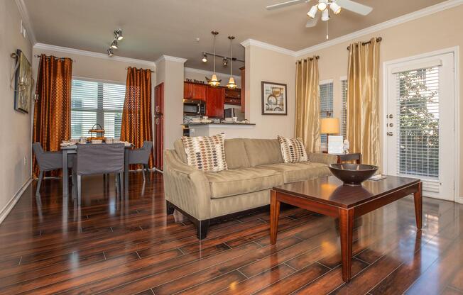 a living room filled with furniture and a fire place