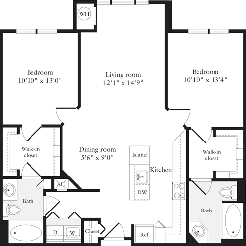 2 beds, 2 baths, 1,055 sqft, $3,233, Unit 425