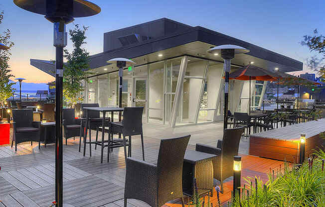 Rooftop deck at Astro Apartments, Seattle, Washington