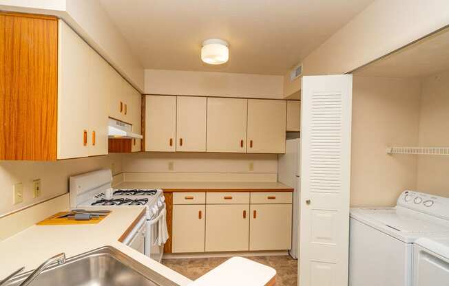 Stainless Steel Sink With Faucet In Kitchen at North Pointe Apartments, Elkhart, IN, 46514