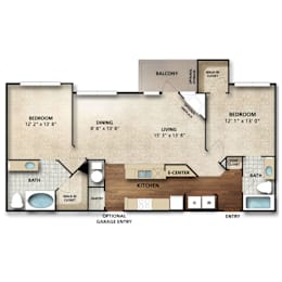 2 beds, 2 baths, 1,155 sqft, $2,029