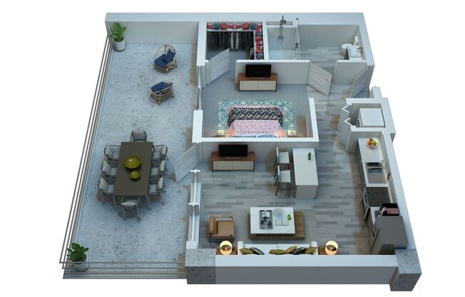 Studio, 1 bath, 545 sqft, $1,420