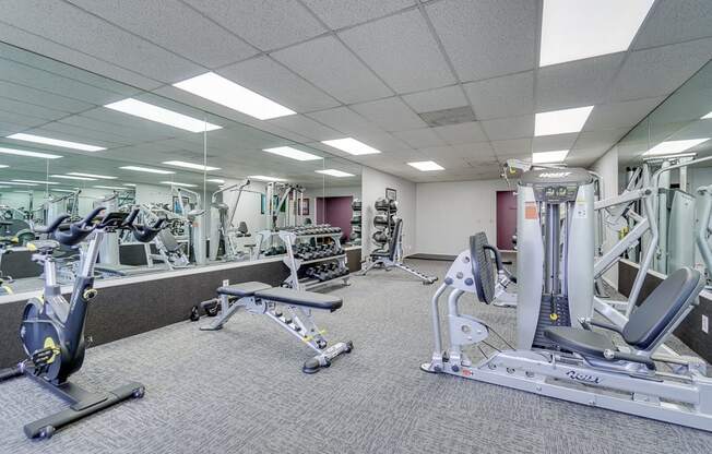 Free Weights in Gym at La Vista Terrace, California