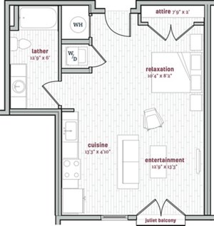 Studio, 1 bath, 575 sqft, $1,526