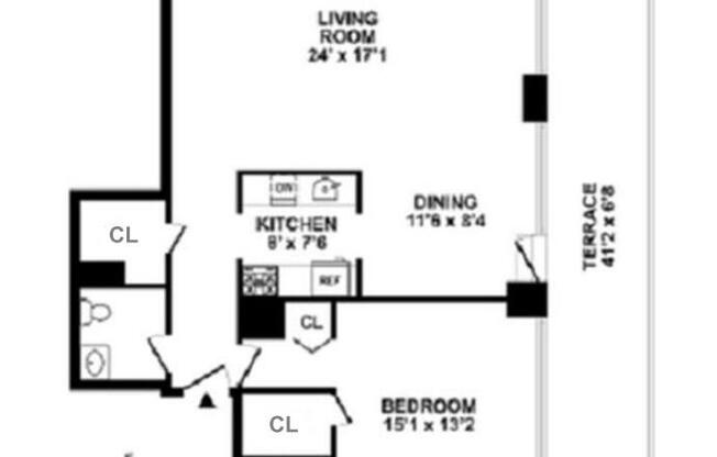 1 bed, 1.5 baths, 1,027 sqft, $9,500, Unit 19O