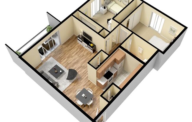 2 beds, 1 bath, 840 sqft, $1,575, Unit 202