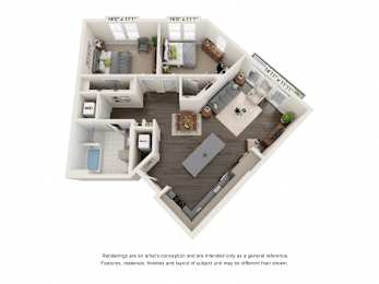 2 beds, 1 bath, 1,112 sqft, $1,716