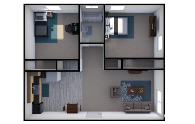2 beds, 1 bath, 665 sqft, $1,040, Unit 1738F
