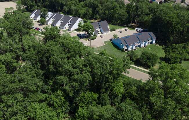 Aerial View Of Community at Raleigh House Apartments, MRD Apartments, East Lansing, Michigan