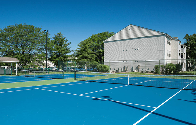 tennis court at apartment community
