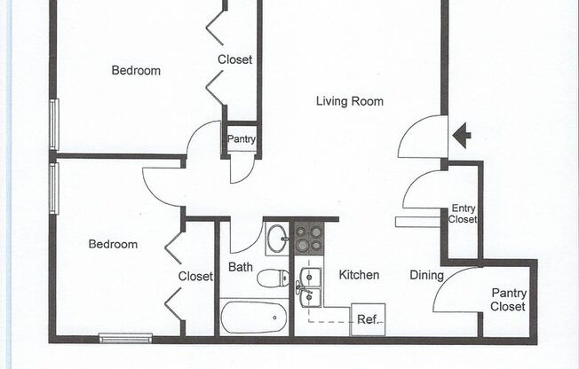 2 beds, 1 bath, $925, Unit 1514-5