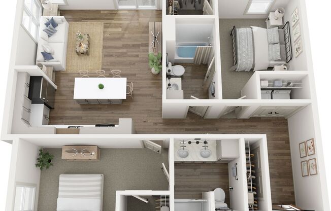 2 beds, 2 baths, 1,119 sqft, $1,590, Unit 301