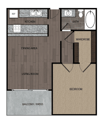 1 bed, 1 bath, 672 sqft, $2,350