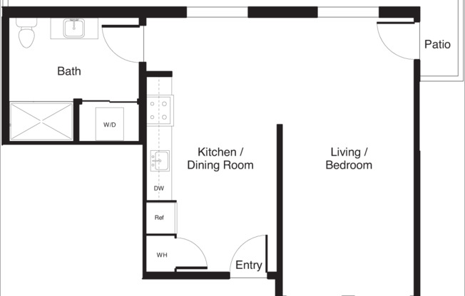 Studio, 1 bath, 658 sqft, $2,180, Unit 515