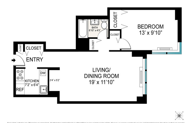 1 bed, 1 bath, $6,000, Unit 6G