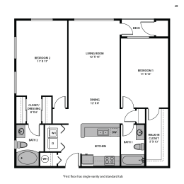 2 beds, 2 baths, 1,179 sqft, $1,750