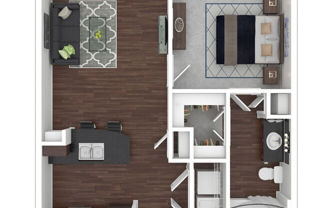 1 bed, 1 bath, 645 sqft, $1,269