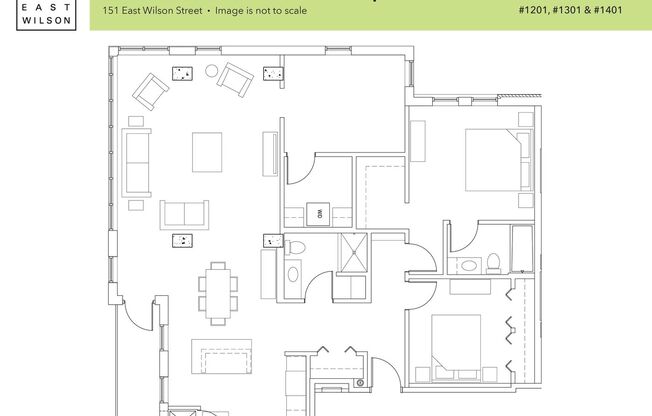 2 beds, 2 baths, 1,474 sqft, $3,550, Unit 601