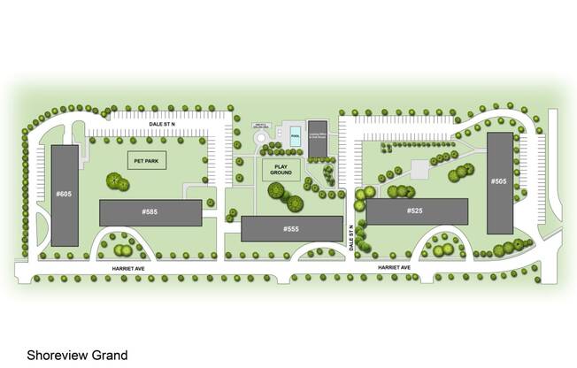Site Plan at Shoreview Grand, Shoreview, 55126