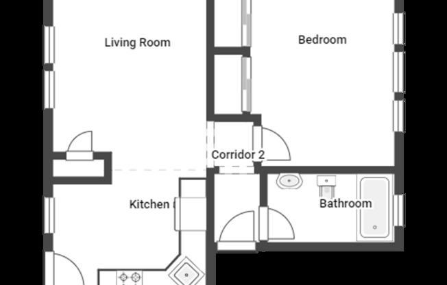 1 bed, 1 bath, 543 sqft, $1,300, Unit 17C1